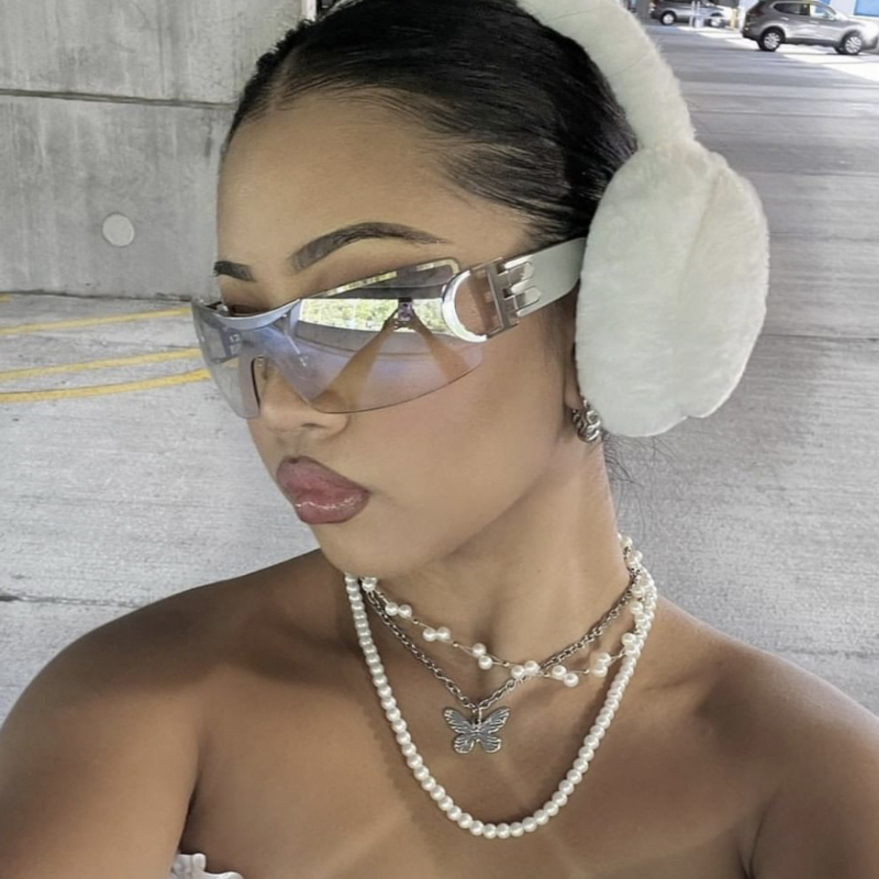 Quirky Tech Accessories - Frameless Y2K Futuristic Tech Fashion Women