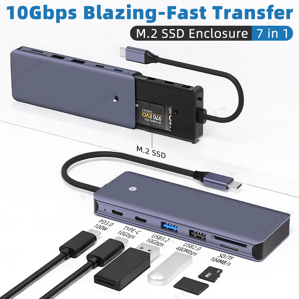 7in1 USB C Hub For MacBook Pro - Portable Ssd Enclosure 评论和价格