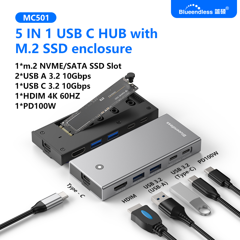 Blueendless M2 Sata/NVMe SSD E - Portable Ssd Enclosure 评论和价格