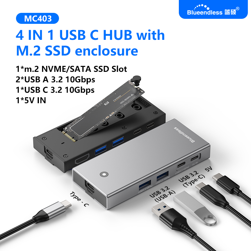 Blueendless M2 Sata/NVMe SSD E - Portable Ssd Enclosure 评论和价格
