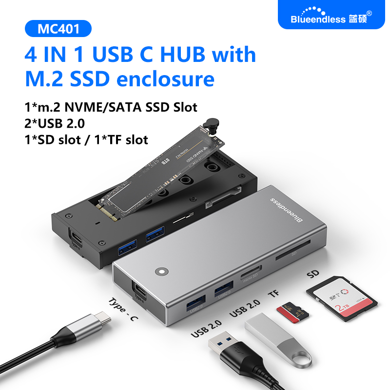 Blueendless M2 Sata/NVMe SSD E - Portable Ssd Enclosure 评论和价格